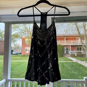 Black Sequin T-Back Tank